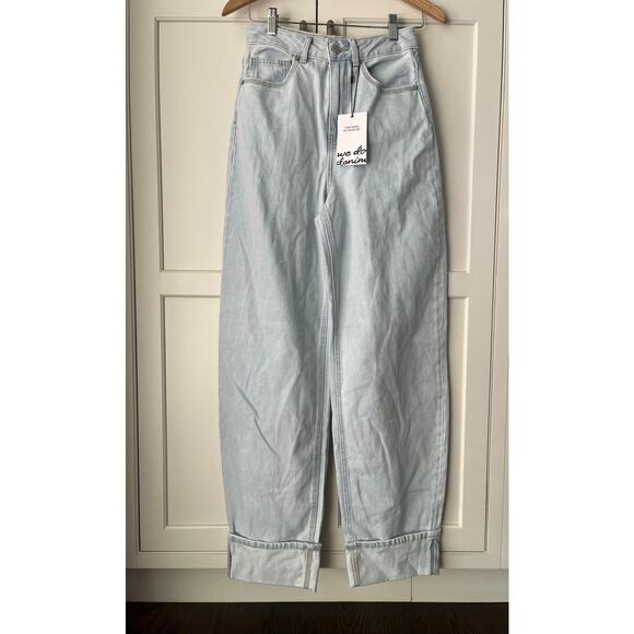 Vero Moda Barrel High rise Wide Leg light blue denim jeans Sz. 25 NWT - Picture 2 of 9